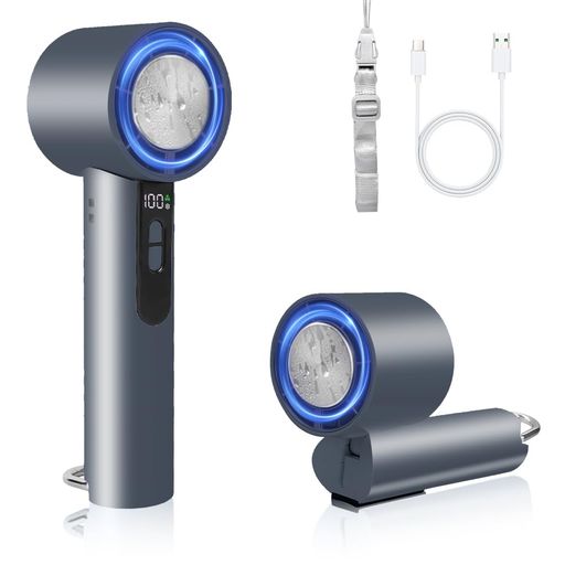 ハンディファン【2025新登場冷却プレート付き】デジタル表示日本製ブラシレスモーター搭載手持ち/首掛 ...