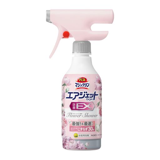 バスマジックリン エアジェット除菌EX お風呂 洗剤 浴そうザラつき・床ヌメリこすらず30秒でキュッ! フラワーシャワーの香り 本体390ml