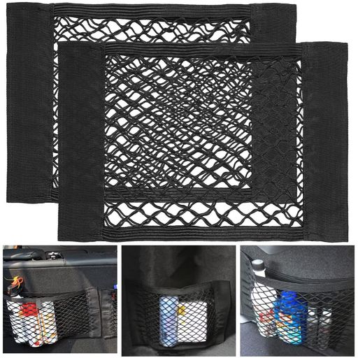 【商品仕様】セット内容:収納ポケット2個入り、サイズ:40cm x 25cm、 色:黒、適応車種:汎用。 【弾力良い】強力ベルクロで貼り付け、メッシュも弾力優れの素材を採用し、形崩れに強く、ポケットの収納容量を拡大でき、より強い耐荷重をもたらします。 【作用】傘、飲み物、ティッシュボックスなどを簡単に収納できます。 日常小物を傷もつけなくてちゃんと収容で、車内の空間を綺麗に保ちます。小物を雑然の状態から解放されます。 【簡単なインストール】取り付けと取り外しも簡単!マジックテープデザインで、パット車座の裏に貼り付けだけで使用出来ます。そのほか、後部座席の遮断用のメッシュとすることもできます。アイデア腕次第で、お好みの取り付けできる場所でも。 【車内空間を利用】車載収納ポケットはあなたの車の中に余分な収容空間を提供して、犬の用品、自動車の部品、赤ん坊のおもちゃ、ポット、携帯電話、薬片、財布、雑誌、化粧品、香水などを収納します。