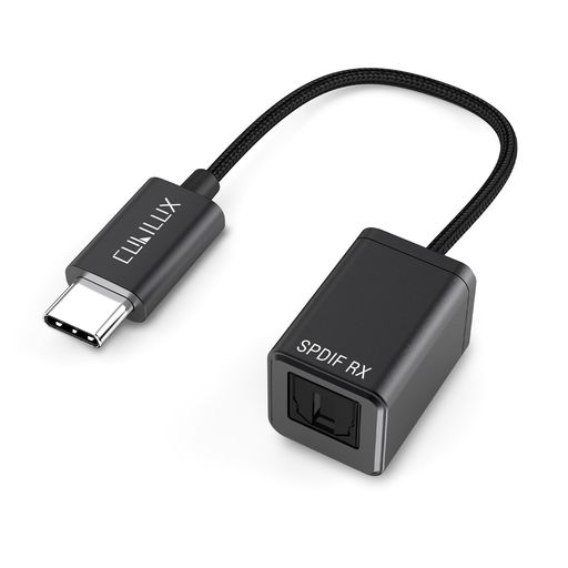 CubiluxSPDIF-USBC入力アダプター光オーディオ録音用[ステレオ録音専用、オーディオ再生用ではない]タイプC光ライン入力ドングル、TOSLINKレシーバー、対応iPhone16/15ProMax、iPadPro