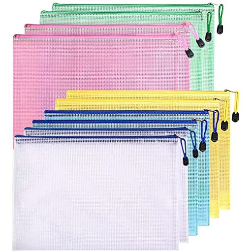 DUOFIRE連絡袋領収書入れa5ファイル5色10枚ジッパー式ファイル袋領収書ファイルドキュメントファイルa4..