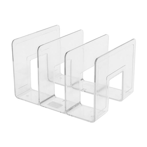 Granmagazzアクリルブックエンド卓上本棚仕切り書類分類ラックハンドバッグ仕切り棚カウンタートップ用3フレームブックスタンドセキセイブックエンドクリスタルラック透明なブックエン…