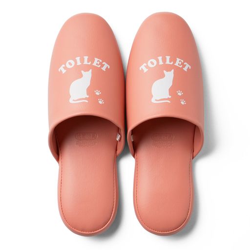 [トイレ用]ねこかわいい歩きやすい[ニッポンスリッパ]おしゃれピンク25cm-26cm6434スリッパルームシューズ拖鞋室内来客用にも