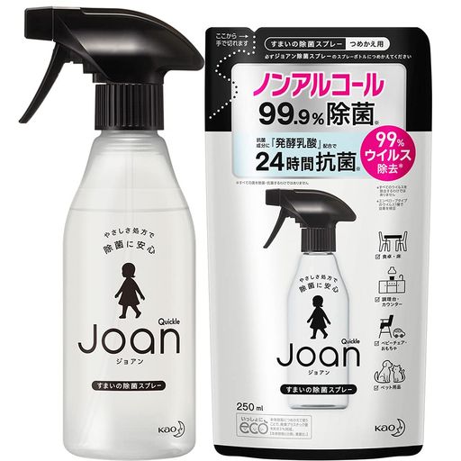 クイックル【まとめ買い】joan(ジョアン)除菌スプレーノンアルコール香り気にならない微香性本体+詰め替え計550ml