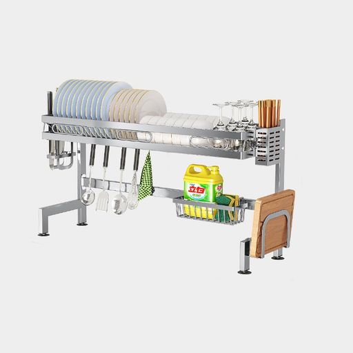 SVOHZAV水切りラック食器シンク上横置き食器乾燥錆びない洗い物ラック2段式大容量ディッシュラックキッ..