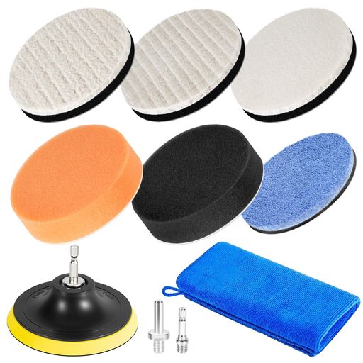 樂天商城 - TuxFezugポリッシャーバフスポンジ100mm10点精密バフマジックパット洗車セット車研磨パッドフェルトバフマイクロファイバー高速仕上げパッド車磨きガラス磨き研磨艶出し塗装仕上げ水垢取…