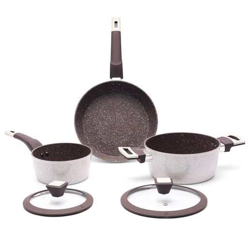 VIVIDCOOKWARE 鍋セット 3点 フライパン 両手鍋 ミルクパン IH ガス対応 アルミ製 ノンスティック こびりつきにくい ガラス蓋付き 均一加熱 調理セット 一人暮らし 新生活 キッチン用品