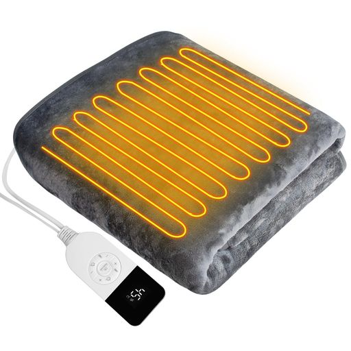 VANYIBON電気敷き毛布140*80cm電気ブランケットソファブランケット30C°~55C°段階温度調整1~12Hつタイマー機能5分速暖ヒーターブランケットシングルコントローラ付きダニ退治過熱保護抗菌防臭…