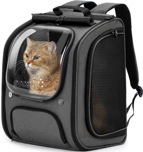 Pecute ペットバックパック バブル リュック 犬 猫 キャリー リュック 猫キャリーバッグ 猫 小中型犬用 バッグ グレー