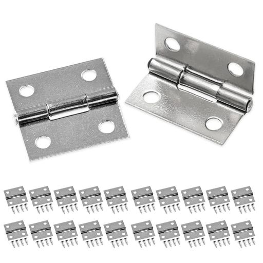 LIKENNY蝶番ステンレスミニバットヒンジ平蝶番4穴25MM*25MM20個入り家具補修食器棚ドア窓ワードローブジュエリーボックス金具丁番補修固定金具靴箱木箱用のヒンジパーツ(ネジ80枚付き)