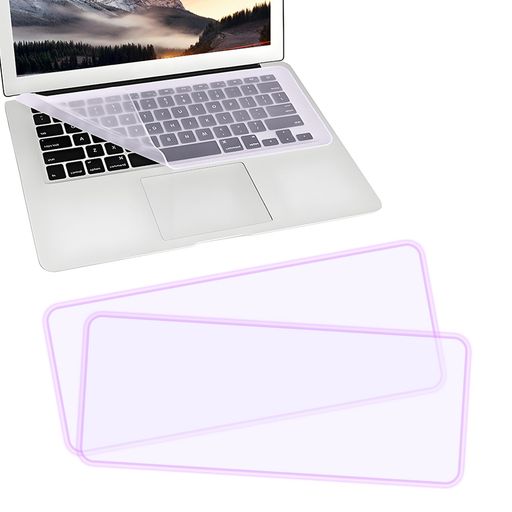 EKINDノートパソコン用キーボードカバー2枚セット(12～14インチ対応)防水・防塵・超薄型シリコン素材、テンキー対応、パープルタイプ(L:31cmxW:12.9cm)