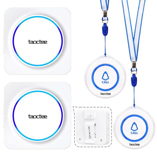 taoctee 呼び出しベル 介護 ブザー ナ一スコ一ル 家庭用 呼び出しベル ワイヤレス 高齢者 充電式のケアレシーバ【受信機2台+送信機2台】