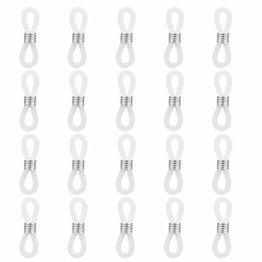 BOJIDOメガネチェーン留め具20個メガネ留めマスクチェーングラスチェーンメガネ留め具グラスコードシリコン眼鏡補助物パーツ補修パーツ基本材料ハンドメイド柔軟性ありDIY用品(ホワイト…