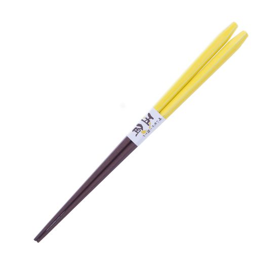 イシダ 日本製 箸 フラッペ 五角形 イエロー 23cm