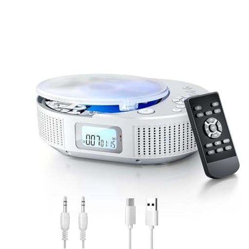 ポータブルCDプレーヤー FELEMAN CDプレーヤー Bluetoothスピーカー内蔵 2000mAh充電式バッテリー搭載