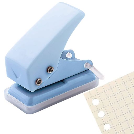 Forahome穴あけパンチ1穴丸穴6mm多機能手持ち軽量省力錆びにくいペーパーパンチ強力耐久性ミニタイプ事務用品持ち運び便利紙単語帳用(ブルー)