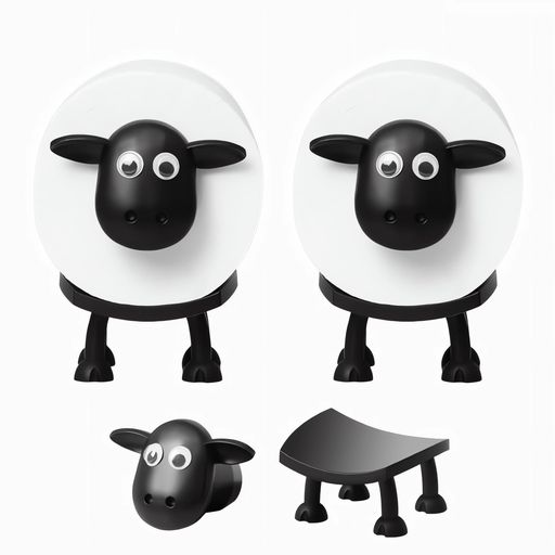 2Pcsprudencrose羊のトイレットペーパーホルダートイレットペーパー収納ラック置き型北欧風ABS製取り付け簡単(ブラック)