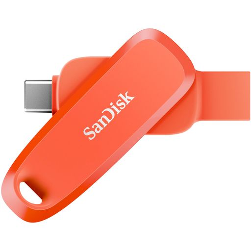SanDisk(サンディスク)Android用128GB携帯電話ドライブ-スマートフォン、タブレット、コンピューター用の2イン1USB-USBType-CおよびType-Aコネクタ付きサムドライブNasturtiumOrange