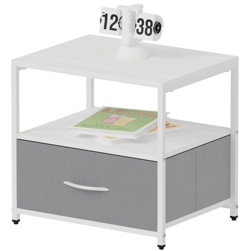 MAHOUYAサイドテーブルコー​​ヒーテーブルベッドサイドテーブルミニソファテーブル収納ラック棚引き出..