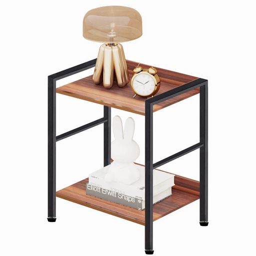 小さなキャスター付きエンドテーブル、サイドテーブル43cm、狭いナイトスタンドベッドサイド、ソファー..