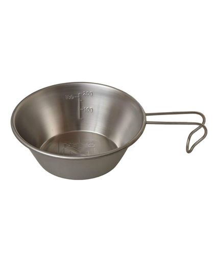 NEMOロゴ入りのステンレス製シェラカップです。 サイズ:Φ12.0x17.5xH4.1cm、容量:200ml、重量:約90g メーカー品番:NM-AC-SC