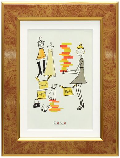 VANJOHフォトフレームクラシックフレーム2L・KGマット台紙付きキャメル454049