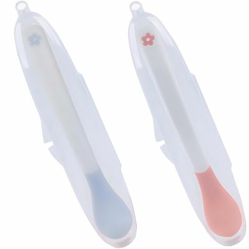 OKAWASI離乳食スプーン2本セット温度で色が変わる温感スプーン赤ちゃんの火傷防止ベビー食器食器セット
