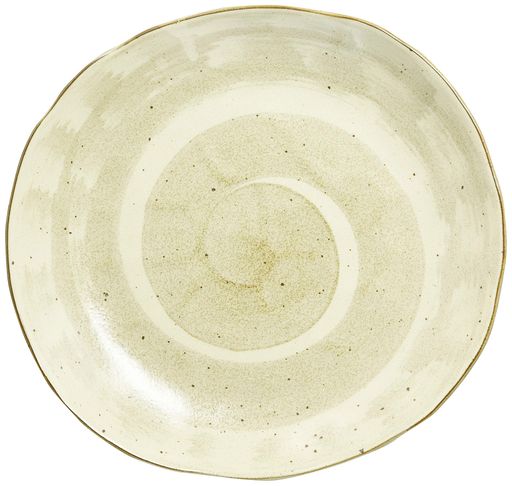 Rakuten - 美濃焼粉引渦柄カレー皿パスタ皿長辺約25x23cm楕円オーバル皿電子レンジ食洗機対応和食器日本製133-60803