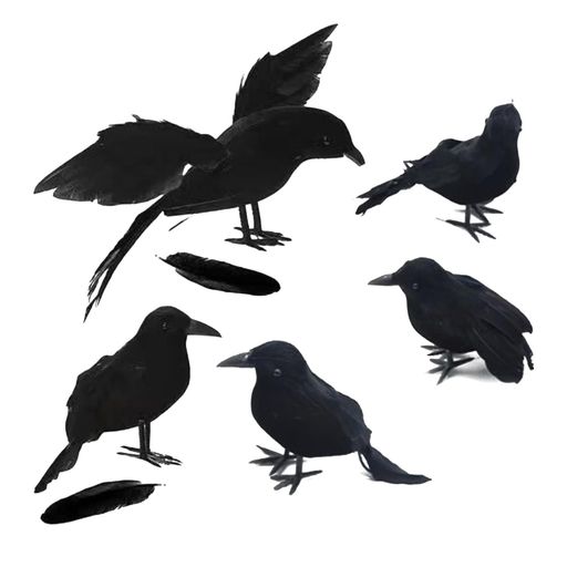 siawadekyカラスよけ鳥よけグッズカラスモデル5個セット手作りカラス本物そっくり生き生き人工鳥カラスおもちゃ雰囲気作りハロウィン小道具ホームデコレーション舞台装飾イベントパー…