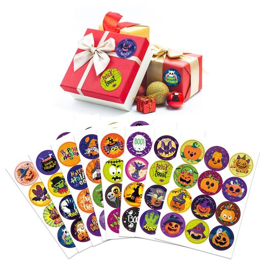 JLPESEAESハロウィンステッカー96枚ステッカー報酬用封筒用シールDIY包装用装飾用シールラベルベーカリーギフトバッグ専用(JL-JP-StickersHalloween)
