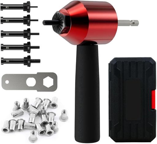 HYCDIYTSリベッター工具26点リベッター電動ナットガンアダプター電動リベットガンアダプターナットリベッターM3/M4/M5/M6/M8に対応リベット用工具DIY接着結合穴あけ加工ナッター(1139)