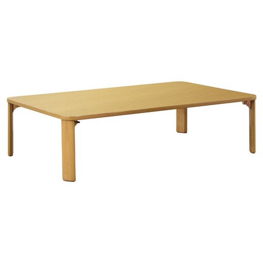 岩附座卓折りたたみローテーブル木製幅110x奥行64x高さ32cmuv塗装キズに強いナチュラルIW-1164B