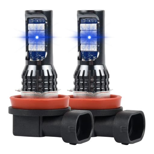 MAZEROフォグランプH8H11H16LEDブルー青フォグバルブLED電球12V車用フォグライトファンレス一体型LEDバ..