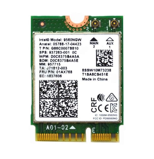Intel9560NGWデュアルバンドワイヤレスAC9560Bluetooth5.0WiFiカードG86C0007S810