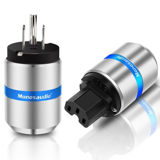 樂天商城 - Monosaudioオーディオ用電源プラグロジウムメッキ純銅3ピン電源コネクタ15A/125V10A/250V自作電源プラグアルミニウム合金製シェルオーディオ用パワープラグIEC320C13コネクターペアハイエンド