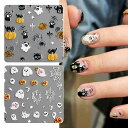 Chisaflyネイルシールハロウィンネイルステッカー可愛い5D立体かぼちゃ猫幽霊ハロウィンデコパーツDIY2枚セット