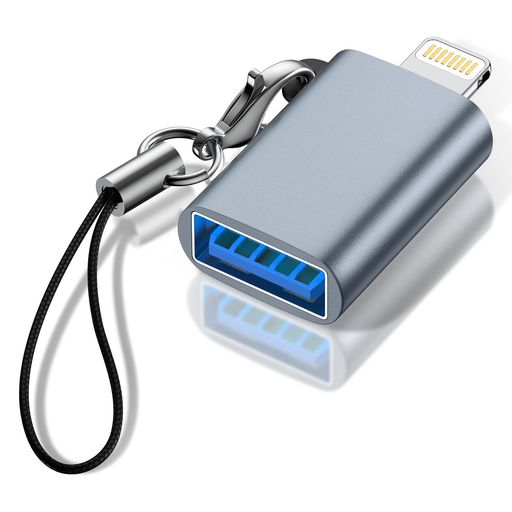 GAEFUSB-Aライトニング変換アダプタiPhoneusb変換OTG機能対応USB高速データ転送アルミ合金ストラップ付..