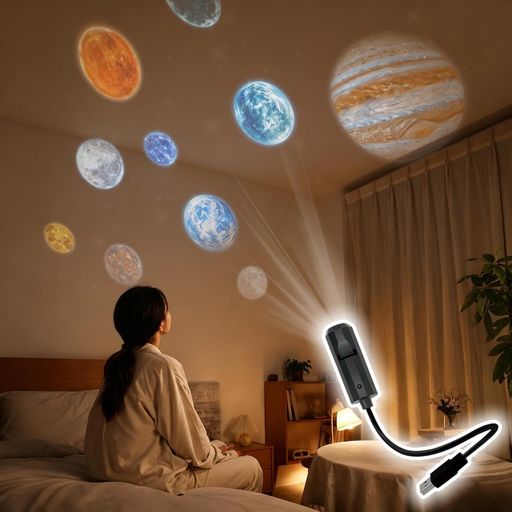 【10種類の幻想的な星空投影】 星空・月・宇宙をテーマにした10種類の投影パターンを搭載。天井や壁に美しい光を映し出し、自宅でプラネタリウムのような雰囲気を楽しめます。 【寝室用ナイトライト・癒し空間演出】 柔らかな光で寝室を優しく照らし、就寝前のリラックスタイムに最適。常夜灯としても使え、落ち着いた空間づくりをサポートします。 【天体興味を育てる】 お子様が星や宇宙に親しめる知育ライトとして人気。楽しく星空を眺めながら想像力や好奇心を育て、寝かしつけにも役立ちます。 【スタイリッシュな室内照明】 このプロジェクターは、リビングルームや寝室に夢のような雰囲気を作り出します。洗練されたデザインで、シンプルな空間も瞬時に格上げし、エレガントな雰囲気を添えます。 【最高の贈り物】 この星空ランプは、あらゆる年齢の方に適しています。天文学愛好家や宇宙好きの方への素晴らしい贈り物であり、誕生日、クリスマス、その他の機会にぴったりのプレゼントです。