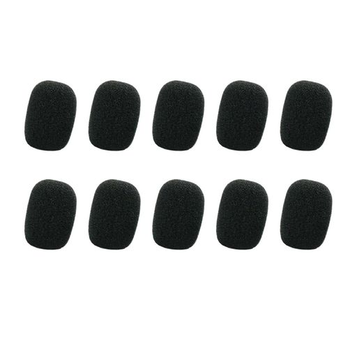 [FineGood] マイク風防カバー 10個セット 風防 拡声器 雑音防止 ヘッドセット マイクカバー 交換用 (ブラック) (20mm*15m 内径6mm)