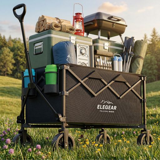 Elegear キャリーワゴン キャリーカート 180L 超大型 耐荷重100kg 全地形対応6インチ大型ホイール メッシュ構造 折り…