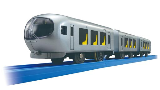 事業者販売品(オリジナルプラレール) 単3電池1使用(別売り)専用レールは別売り 3両編成でそれぞれ連結、切り離し可能 スイッチOFFで手転がし遊び可能 ライトを3種類のデザインに変更可能(実際の営業運転では使用されないデザインもあります)