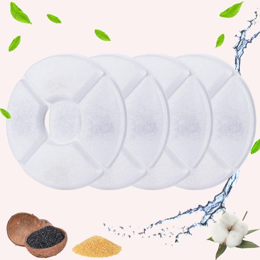 Iseebiz軟水化フィルターペット給水器用4枚入自動給水器用フィルター活性炭フィルター自動循環式給水器..