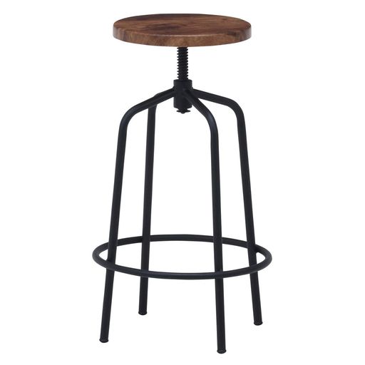 不二貿易カウンターチェアバーチェア幅40x奥行40x高さ60cm~69cmブラウン昇降式床傷防止組立商品ナビア14655