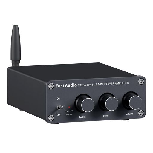 【HiFi Bluetooth 5.0アンプ】Bluetooth 5.0をサポートし、最大50フィートの接続範囲により、低信号遅延が保証されます。 Bluetooth接続が確立されているとき、ポップ音や可聴ノイズはありません。 【100W*2衝撃的な低音出力】100W RMS*2(4ohms、20 Hz〜20 kHz、0.04%THD)、24V電源が付属し、280ワット(8ohms)、320ワット(4ohms)のスピーカーを駆動できます。(パワードスピーカーではなく、パッシブスピーカーのみ) 【内蔵スピーカー アンプ】プリメインアンプは高度な回路設計され、内蔵スピーカー保護回路、ご家庭の本棚/コンピューター/デスクトップ/スピーカーに最適です。電源スイッチを使用すると、音楽のオン/オフを簡単に制御できます。 【高性能 TI TPA3116D2チップ】TPA3116D2はTexasInstrumentsのクラスdアンプです。広い電圧入力範囲、高効率、フィルター不要という特徴があります。その効率は92%以上に達する可能性があるため、長時間の高出力動作でも、THDが0.1%未満であることを保証します。