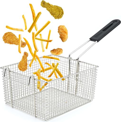 チップミニフライバスケット18-8ステンレススチールフライヤーバスケットストレーナーサービング食品プ..