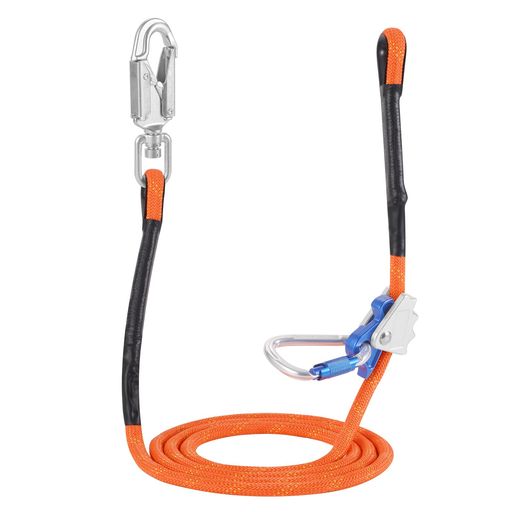 [皇光電工]スチールコア安全ロープ3m鋼線コア安全ロープフリップラインキット柱上作業用安全帯林業用安全帯超軽量アルミ合金カラビナとロープグラブ付き木登り器具安全確保(12mm*3m)