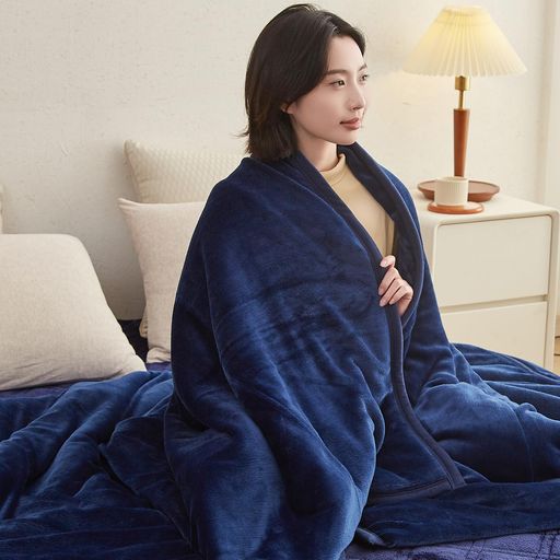 CHOSHOME毛布シングル冬用厚手【猫なで肌x四層極暖構造】二枚合わせ暖かいブランケット吸湿発熱襟付き..