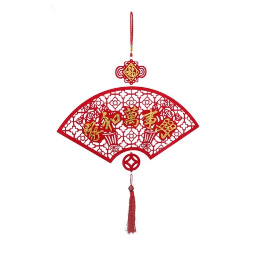 ULTECHNOVO1個中国の旧正月の赤い祝福の文字タッセルガーランド正月飾り小物中華飾り新年の吊り飾り中国インテリア中国春節飾りデコラシオン・パラ・ウニャスチャイナノット