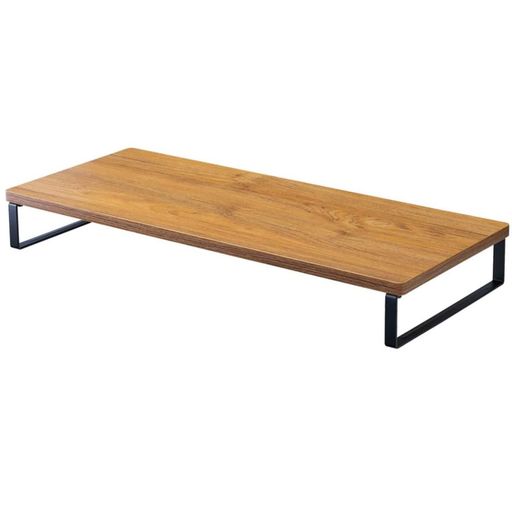 リヒトラブパソコン台モニター台木目調MDF机上台スタンダードブラウン幅59x奥行25x高さ8cm耐荷重15kgA8001-9