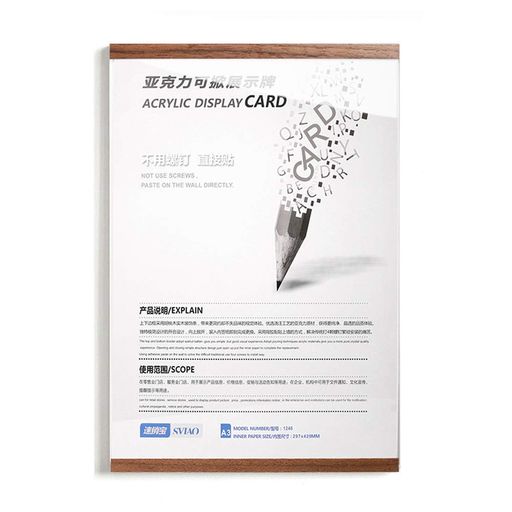 SVIAOポスターフレームアクリル製透明サインホルダ壁掛け写真展示pop広告用フォトフレーム強力な両面テープ付きオフィス、店舗、レストランに最適(A3縦)